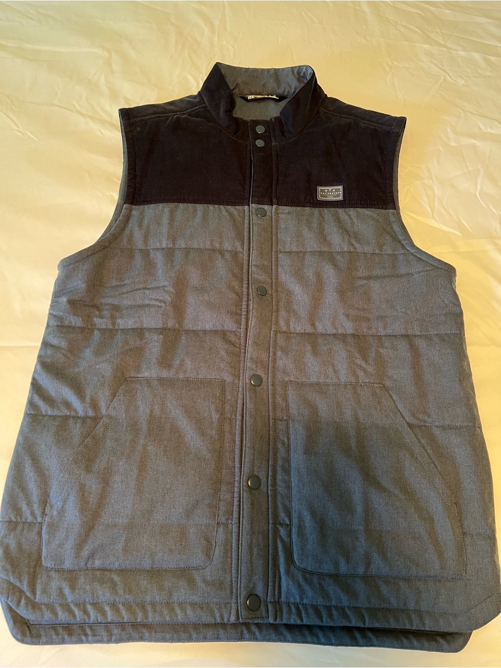 Travis Mathew Navy Blue Sleeveless Vest with Branded Label